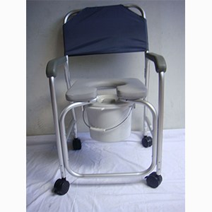 95 Silla Comodo Ducha de Aluminio Funda Gris